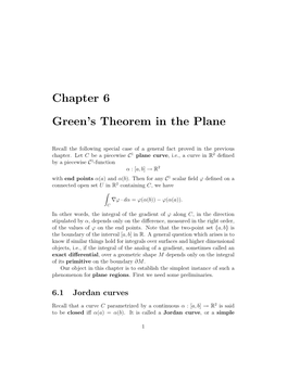 Chapter 6 Green's Theorem in the Plane