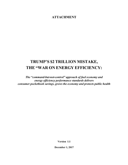 Trump's $2 Trillion Mistake, the “War on Energy Efficiency