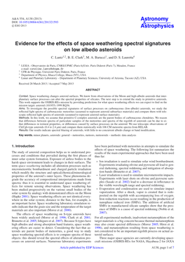 Evidence for the Effects of Space Weathering Spectral Signatures on Low Albedo Asteroids