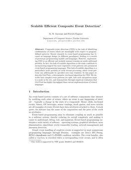 Scalable Efficient Composite Event Detection*
