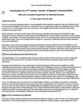 Construction of a 17Th Century Census Of