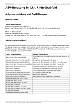 ASV-Beratung Im Lkr. Rhön-Grabfeld ASV-Beratung Im Lkr