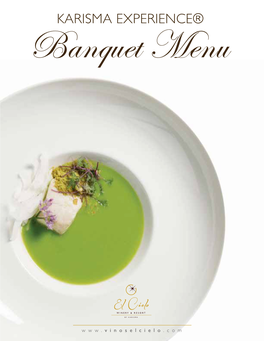 Karisma Experience Banquet Menu