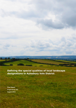 Defining the Special Qualities of Local Landscape Designations in Aylesbury Vale District
