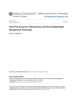 Giant Pink Scorpions: Fighting Piracy with Novel Digital Rights Management Technology