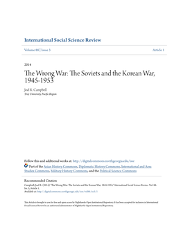 The Soviets and the Korean War, 1945-1953