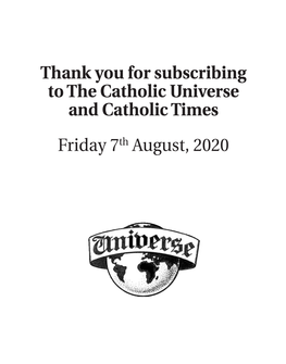 Thank You for Subscribing to the Catholic Universe and Catholic Times