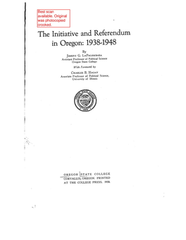 The Initiative and Referendum Processes of Making Laws