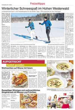 Winterlicher Schneespaß Im Hohen Westerwald Umfangreiches Sport- Und Freizeitangebot Für Die Weißen Tage / Öffnungszeiten an Den Feiertagen