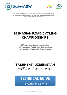 Tashkent, Uzbekistan 23Rd – 28Th April 2019