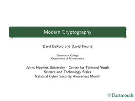 Modern Cryptography Introduction