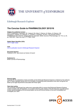 The Concise Guide to PHARMACOLOGY 2015/16
