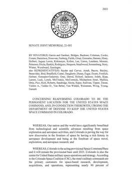 2021 Senate Joint Memorial 21-001 Concerning