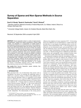 Survey of Sparse and Non-Sparse Methods in Source Separation