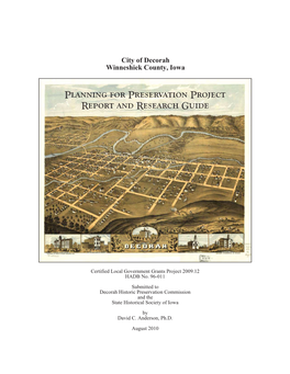 Planning for Preservation Project Report and Research Guide