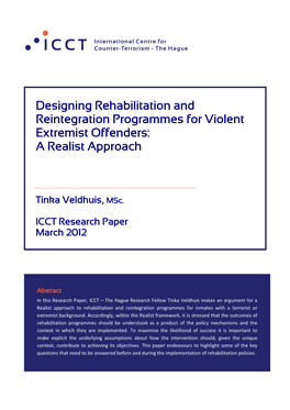 Designing Rehabilitation and Reintegration Programmes for Violent Extremist Offenders: a Realist Approach