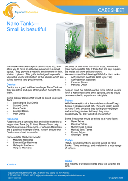 Nano Tanks— Small Is Beautiful