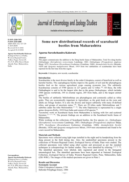 Some New Distributional Records of Scarabaeid Beetles from Maharashtra