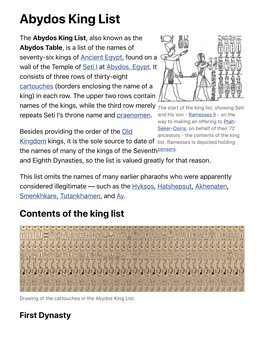 Abydos King List