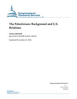 The Palestinians: Background and U.S. Relations