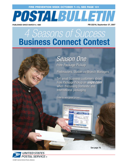 POSTAL BULLETIN 22216 (9-27-07)  for Employees at CONTENTS “The 4 Seasons of Success” Business Connect Contest