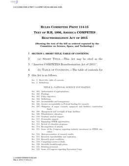 TEXT of H.R. 1806, AMERICA COMPETES 1 (A) SHORT TITLE