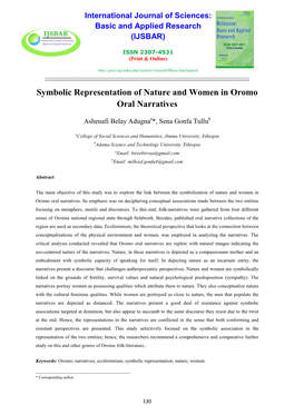 Symbolic Representation of Nature and Women in Oromo Oral Narratives