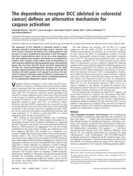 (Deleted in Colorectal Cancer) Defines an Alternative Mechanism for Caspase Activation