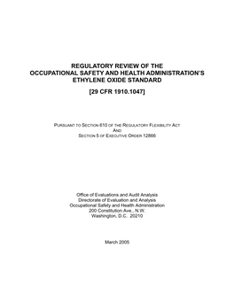 Regulatory Review of the Occupational Safety and Health Administration's