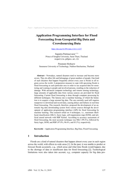 Application Programming Interface for Flood Forecasting from Geospatial Big Data and …