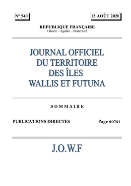 1Ere Page PUBLICATIONS DIRECTES JUILLET 2020