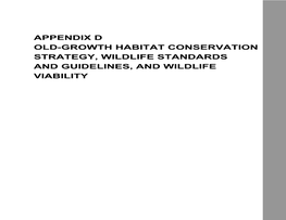 Old Growth Habitat Conservation Strategy