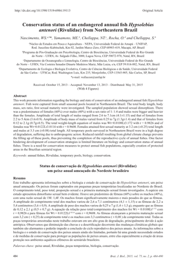 Conservation Status of an Endangered Annual Fish Hypsolebias Antenori