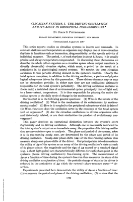 To Measure the Period and Phase of the Driving Oscillation; (2) to Show That the 1762 Downloaded by Guest on September 24, 2021 VOL