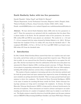 Earth Similarity Index with Two Free Parameters