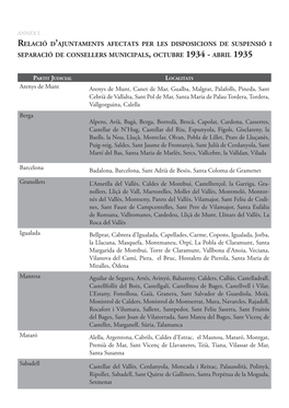 Annex 1. RELACIÓ D'ajuntaments
