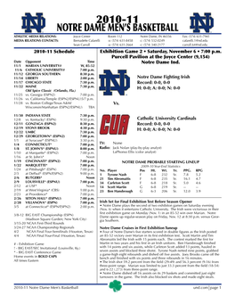 2010-11 Notre Dame Men's Basketball