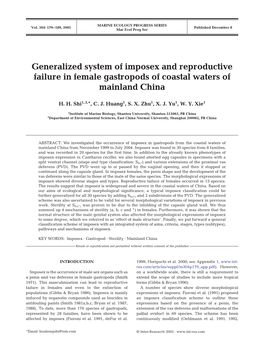 Generalized System of Imposex and Reproductive Failure in Female Gastropods of Coastal Waters of Mainland China