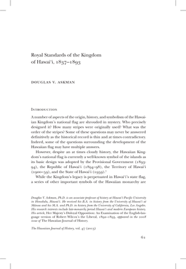 Royal Standards of the Kingdom of Hawai'i, 1837–1893