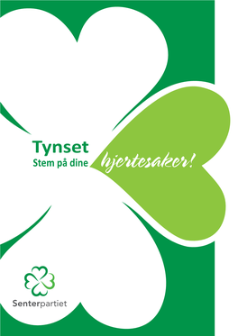 Tynset Stem På Dine Hjertesaker! Vi Tror På Hele Fjellregionen! Røros, Os, Tolga, Tynset, Alvdal, Folldal Og Rendalen Senterparti