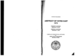 State Election Results, 1978