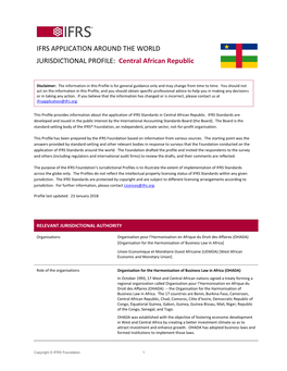 Central African Republic IFRS Profile