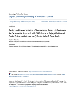 Design and Implementation of Competency Based LIS Pedagogy