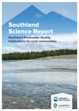 Southland Science Report Southland Freshwater Quality Implications for Rural Communities