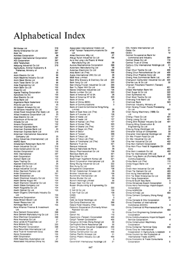 Alphabetical Index