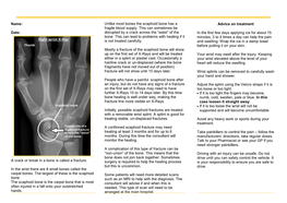 Name: Date: a Crack Or Break in a Bone Is Called a Fracture. in the Wrist