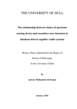 Thesis Submitted for the Degree Of