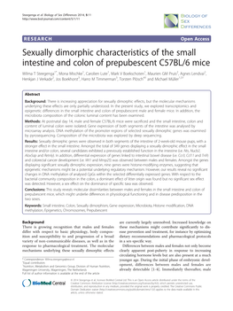 Sexually Dimorphic Characteristics of the Small Intestine and Colon Of