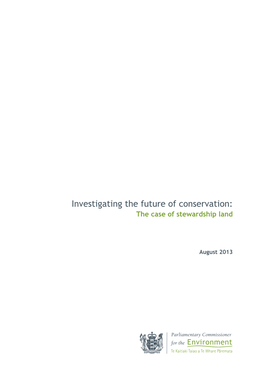 Investigating the Future of Conservation: the Case of Stewardship Land