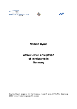 Norbert Cyrus Active Civic Participation of Immigrants In